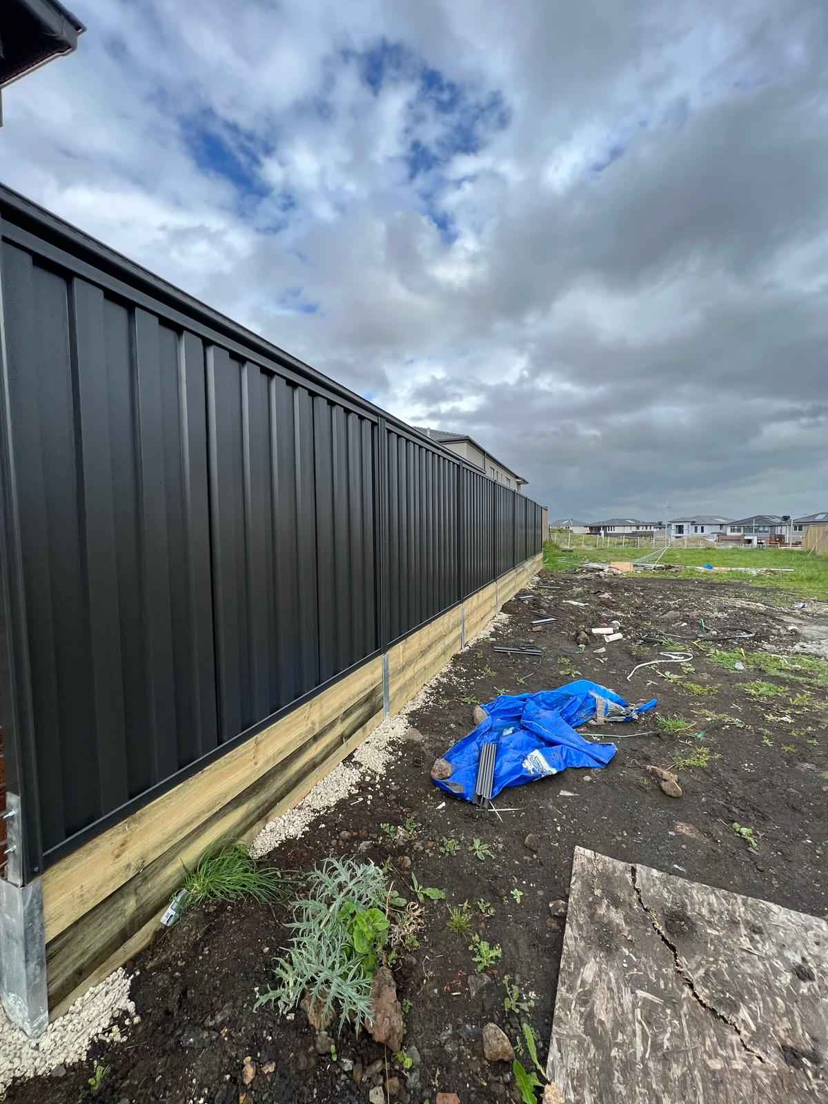Timber and colorbond fencing installation in Melbourne property